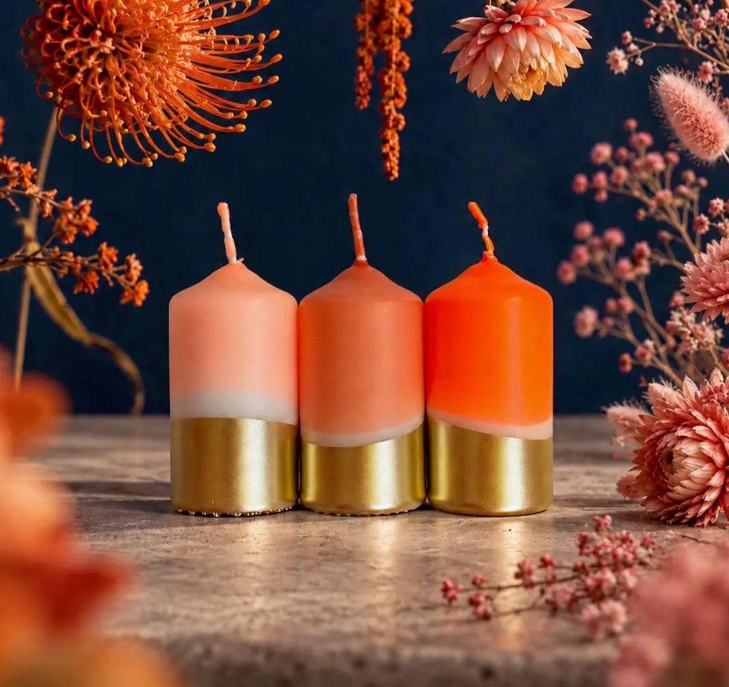 3 Bougies mini pilier