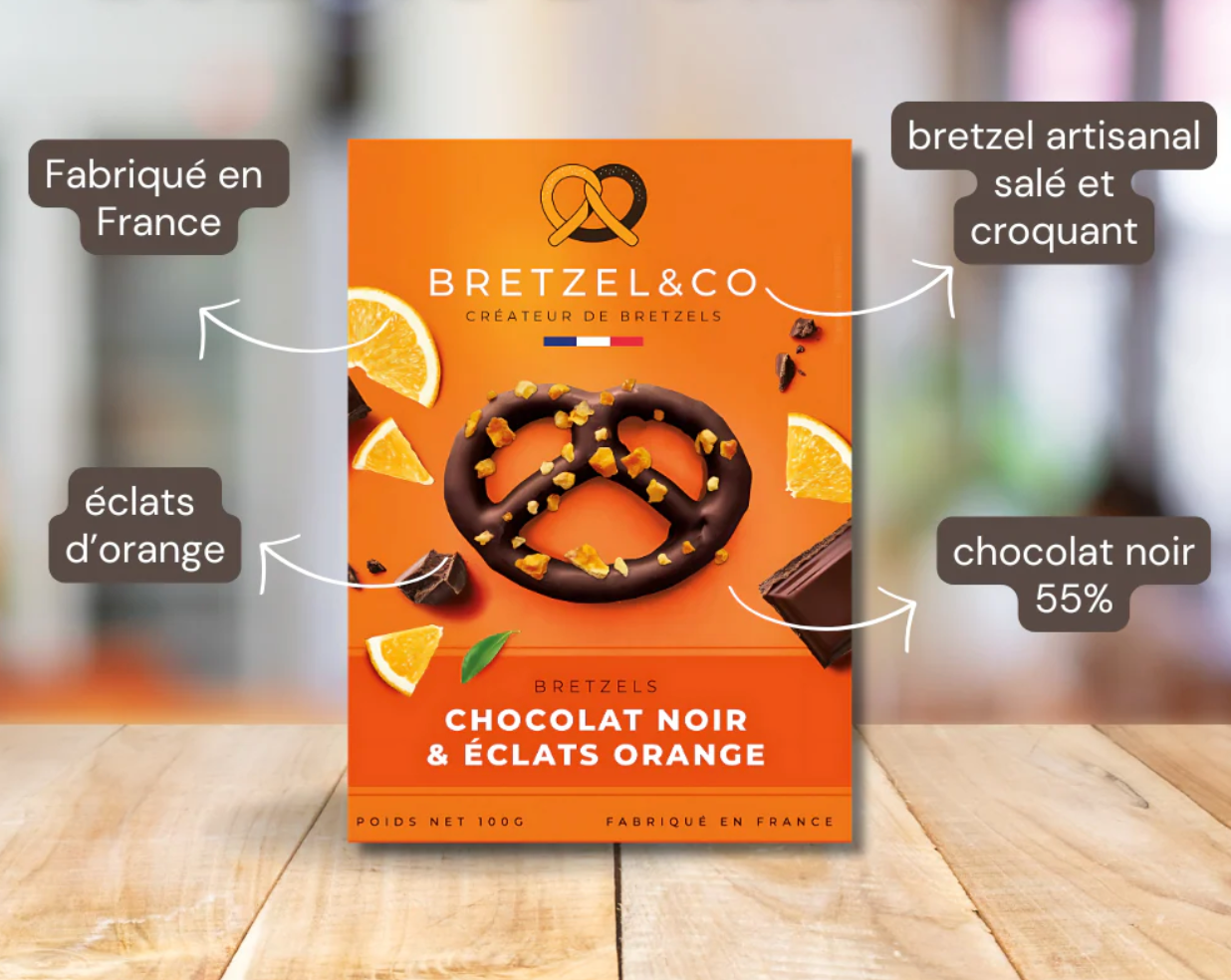Bretzel noir orange