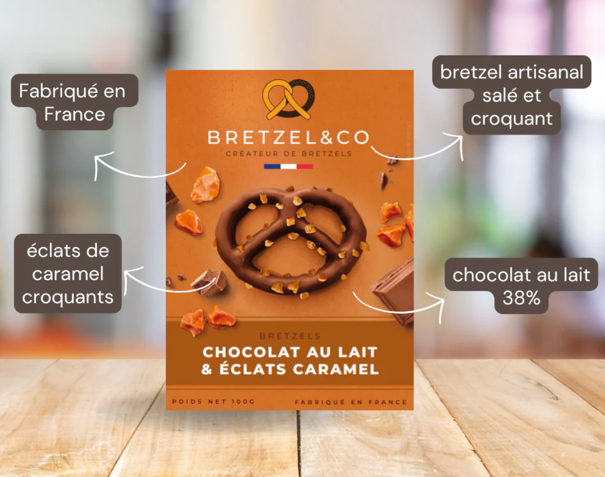 Bretzel lait éclats caramel