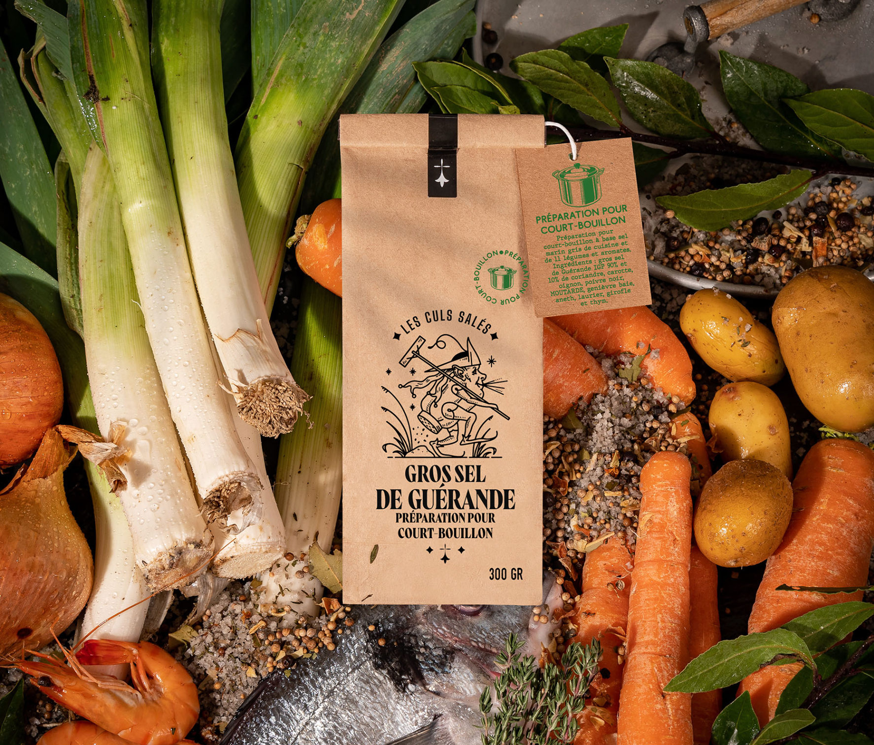 Court bouillon au gros sel