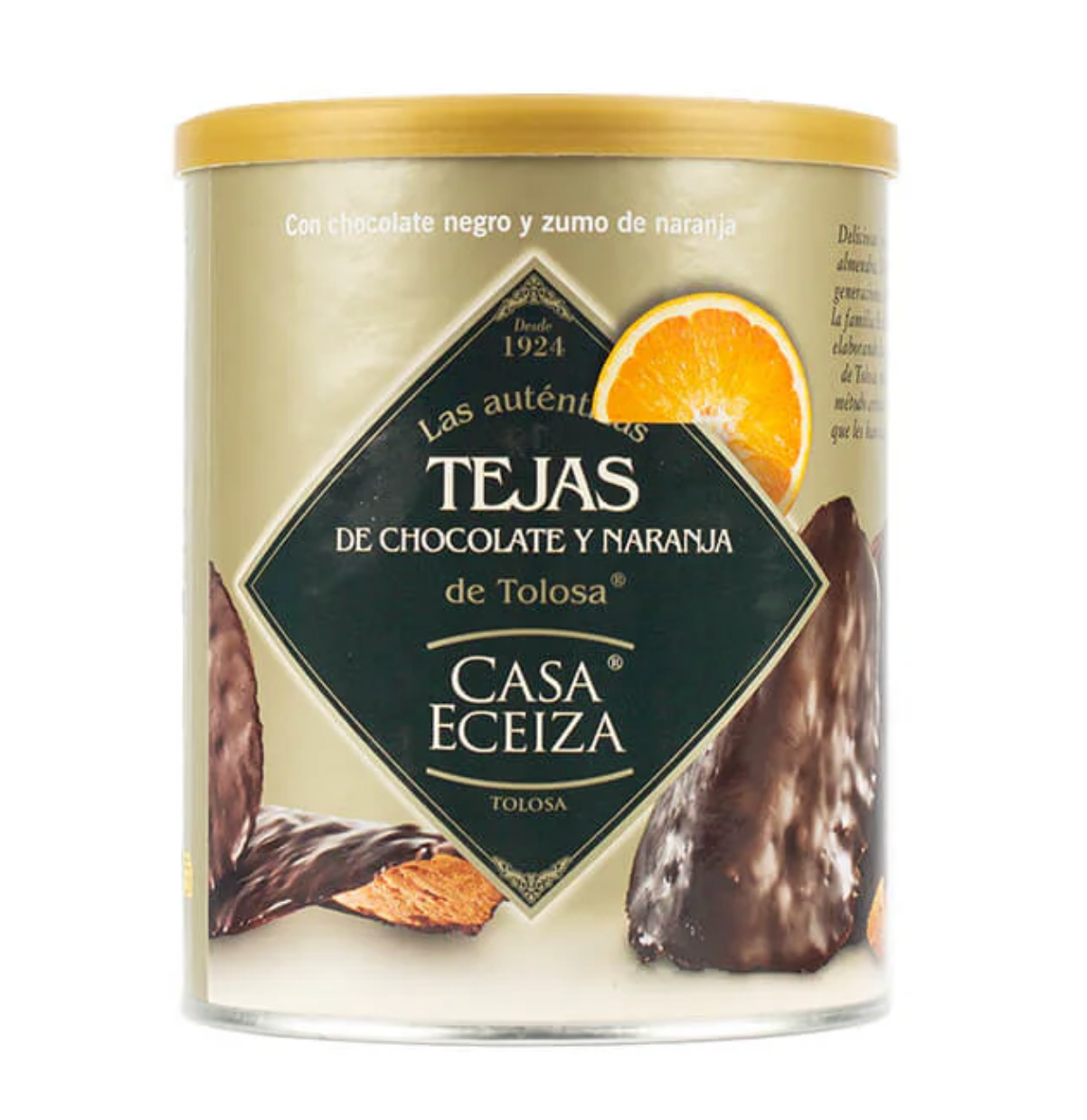 TUILES ENROBÉES DE CHOCOLAT AUX ORANGES BOITE 160G