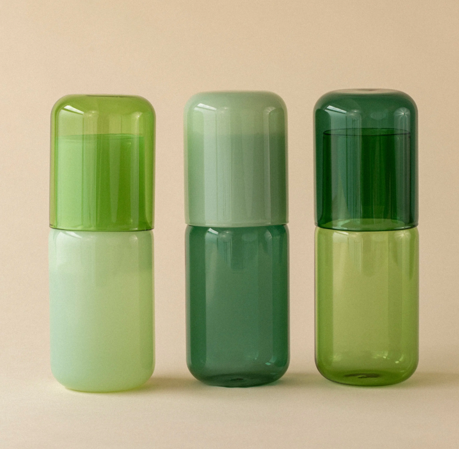 Set Carafe+verre en verre teinté