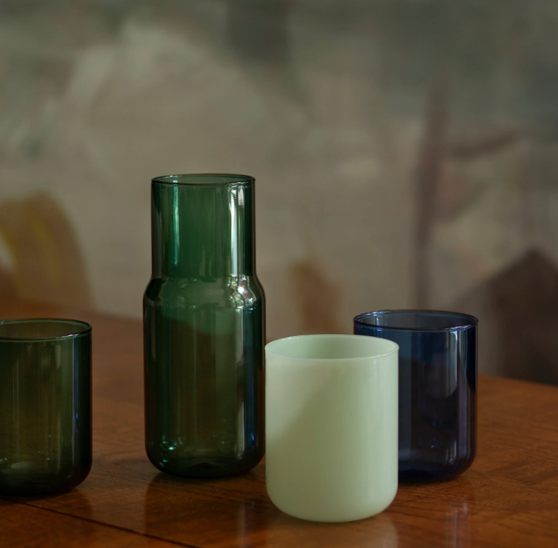Set Carafe+verre en verre teinté