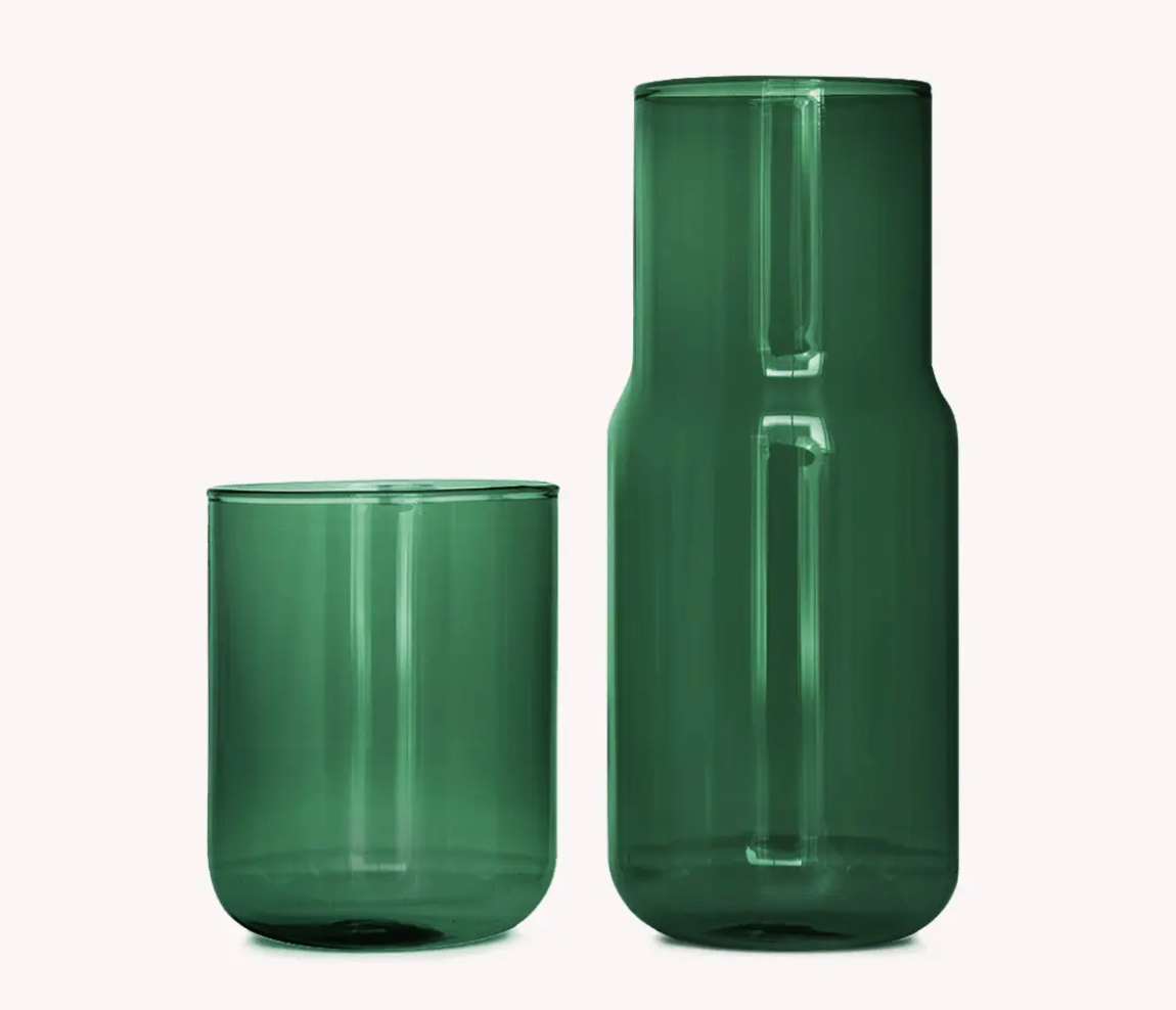 Set Carafe+verre en verre teinté