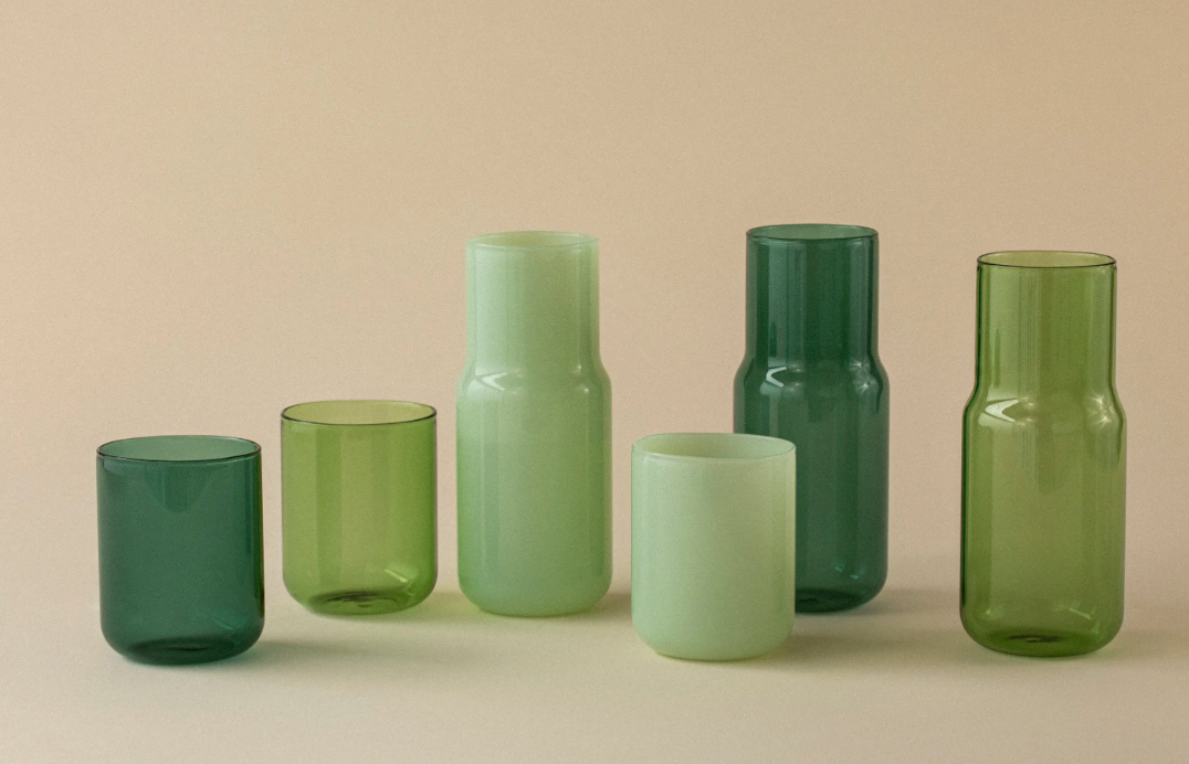 Set Carafe+verre en verre teinté