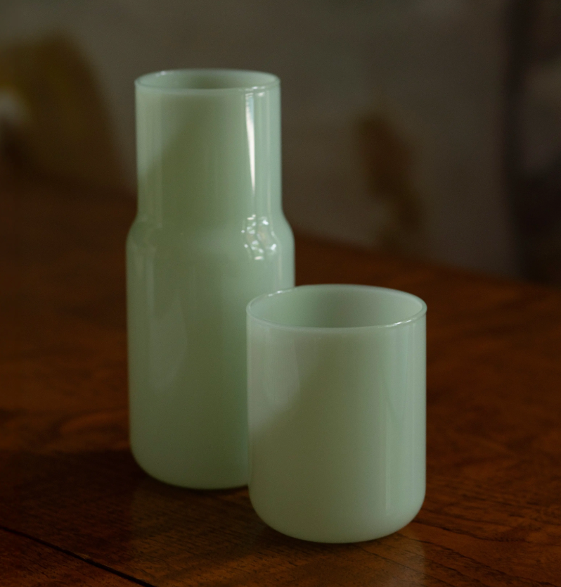 Set Carafe+verre en verre teinté