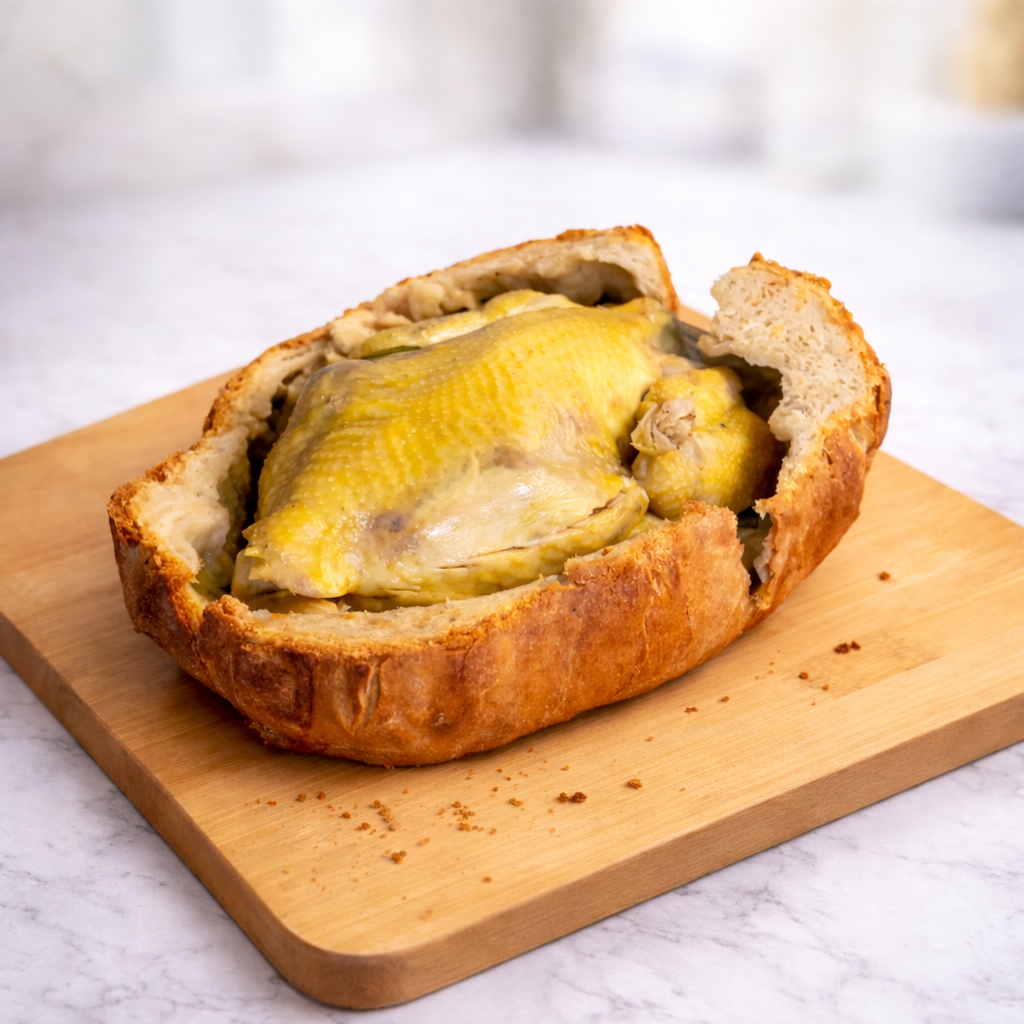 Poulet en croûte de focaccia